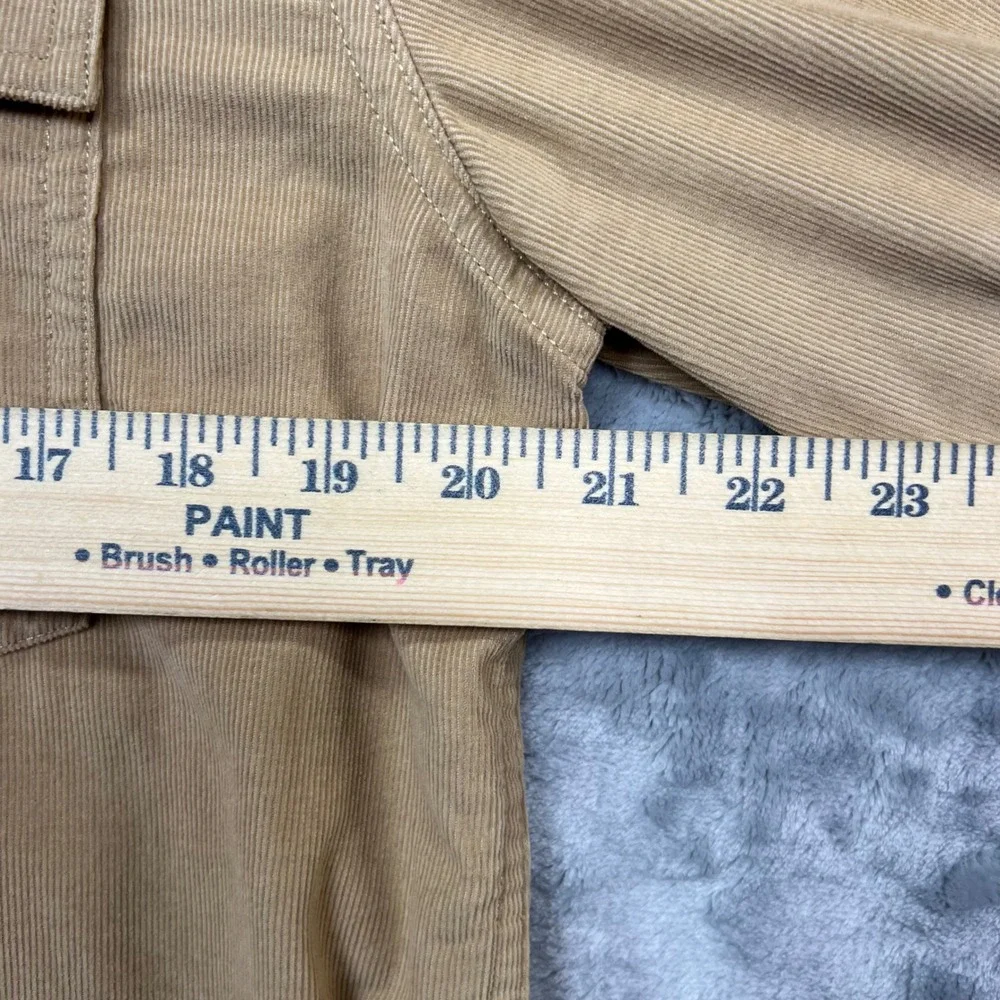 Banana Republic Western Shirt Mens Medium Tan Corduroy Snap Front Organic Cotton
